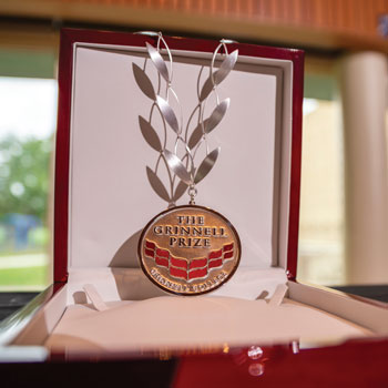 The Grinnell Prize medal and laurel wreath chain