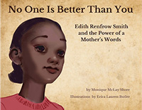 Cover of No One Is Better than You with drawing of a your black woman in a red shirt