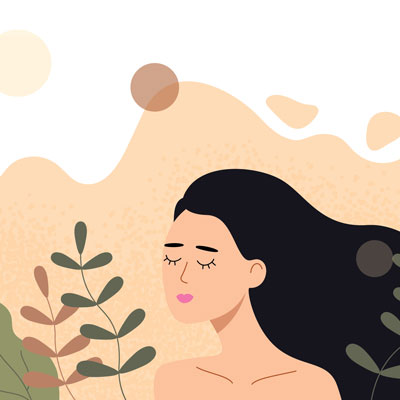 Illustration: Serene woman with eyes closed