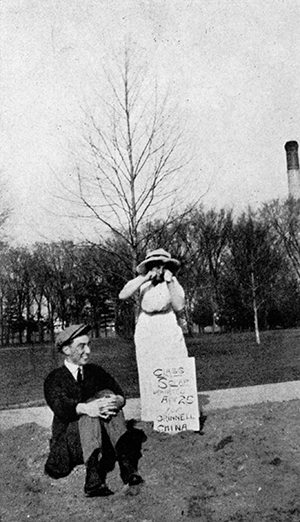 Archive image of students with peace rock 