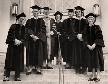 Participants in caps and gowns