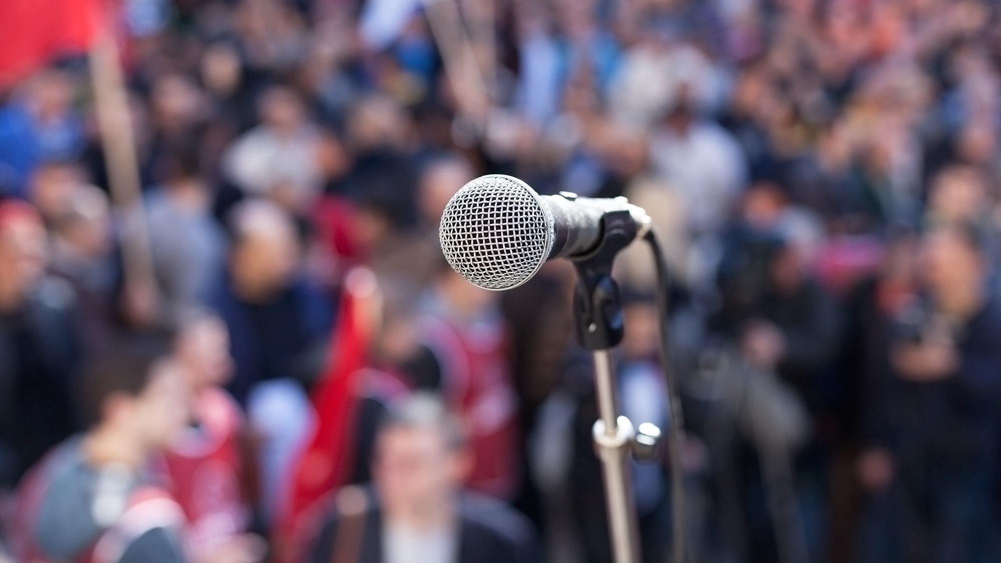 Microphone on stage at an event