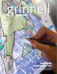 Cover of Summer 2016 Grinnell Magazine: close up of digital comic