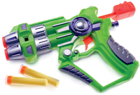 Small green nerf gun with ammo