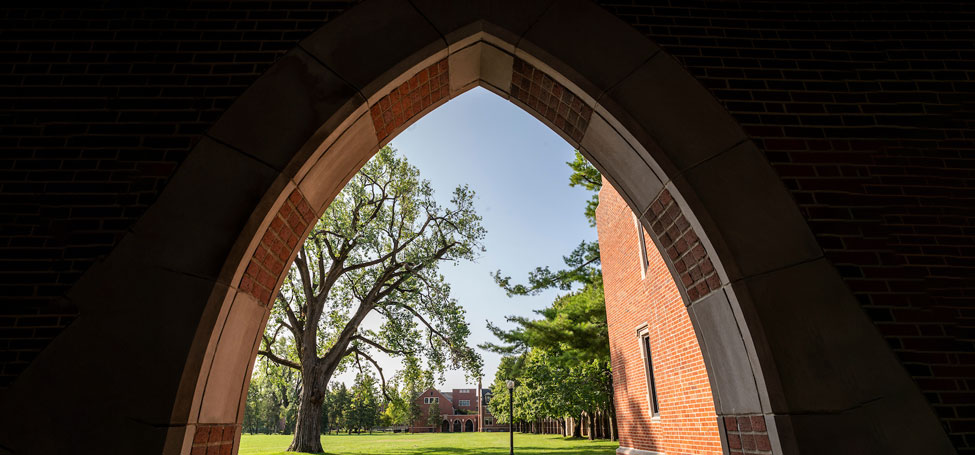 View from Cowles Dibble loggia to Younker Hall
