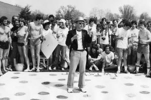 1983 Professor Wayne Moyer gives speech at Grinnell Relays