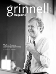 Cover of Winter 2015 Grinnell Magazine: Jimmy Carter visit to Grinnell in 1976